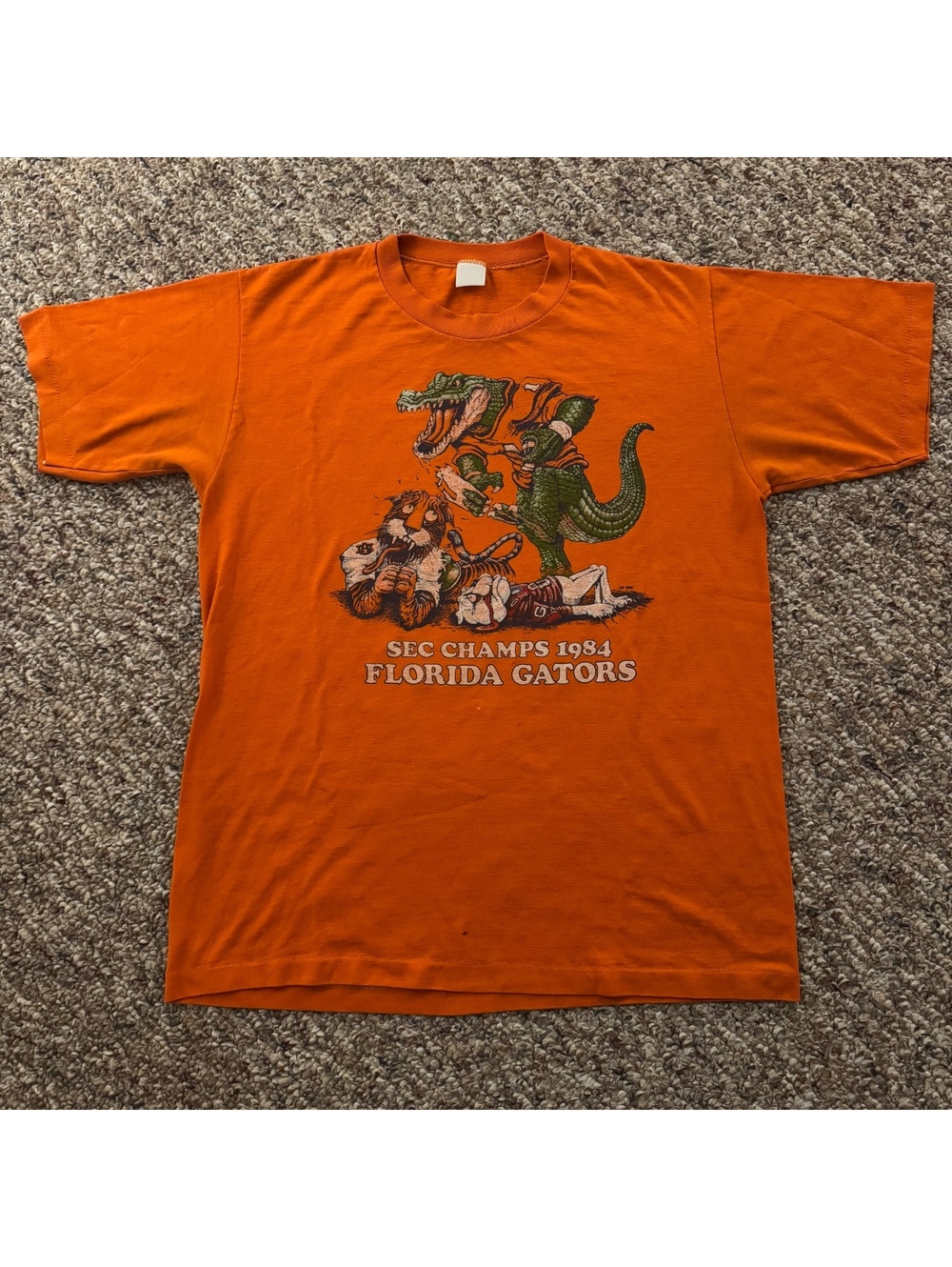 Vintage Florida Gators Shirt Men XL Orange Football Single Stitch 1984 SEC Champ